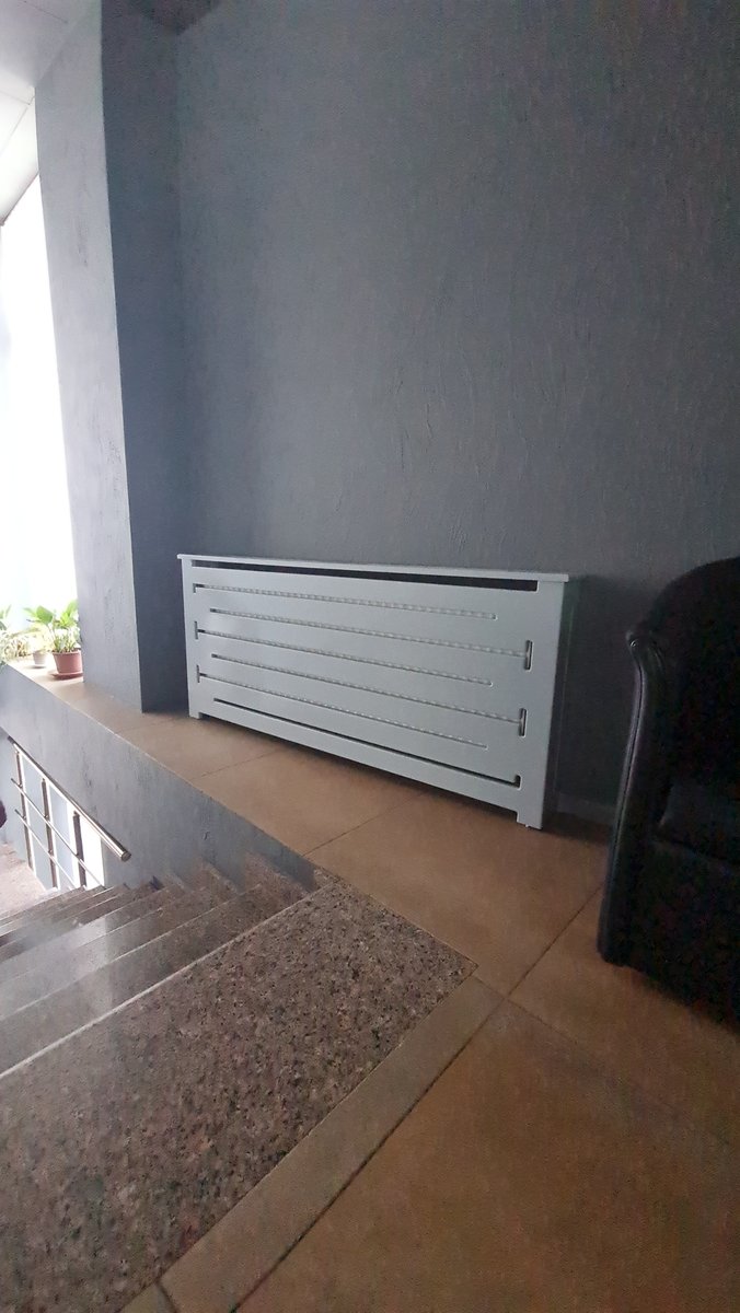 Mască gri-albă într-o cameră cu covor
